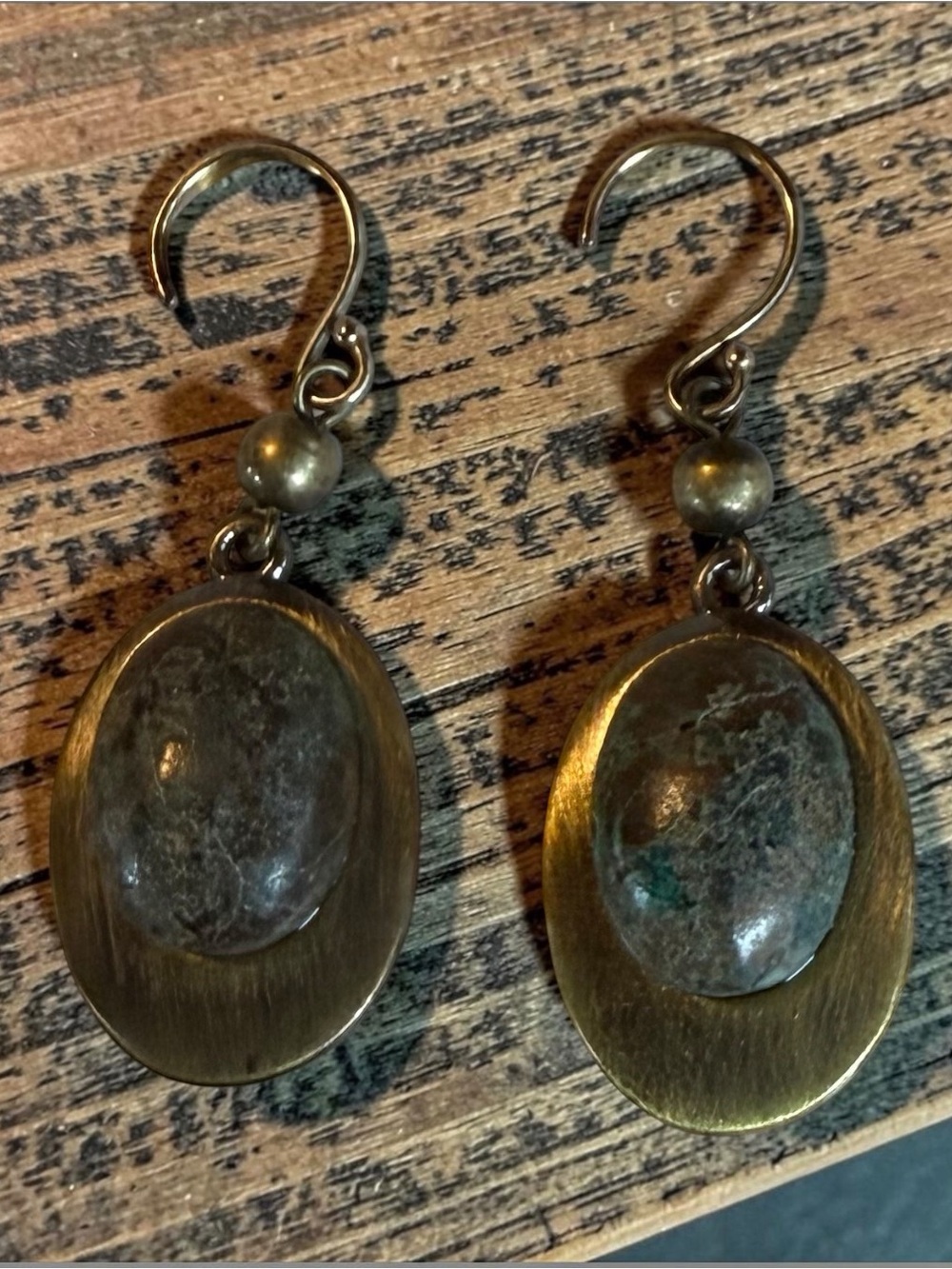 Monet Vintage-Style Brass Drop Earrings